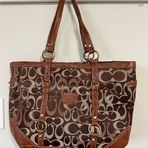 Coach Brown Signature Tote Bag
